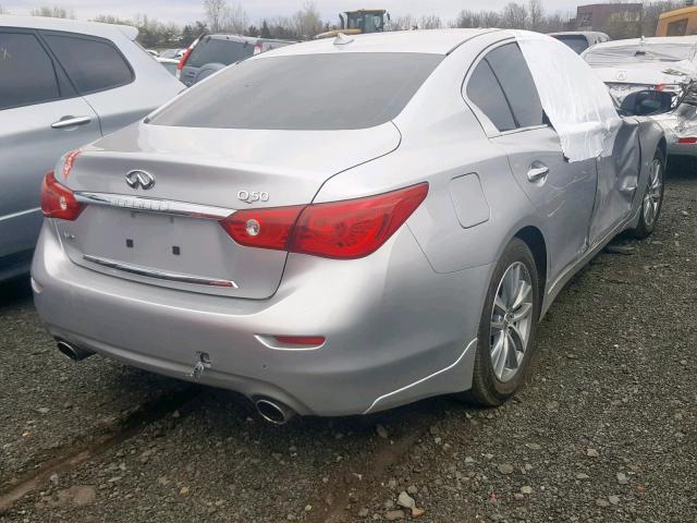 JN1BV7AR0EM693932 - 2014 INFINITI Q50 BASE SILVER photo 4