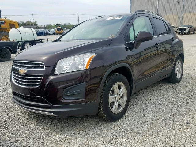 KL7CJLSB4FB152688 - 2015 CHEVROLET TRAX 1LT BURGUNDY photo 2