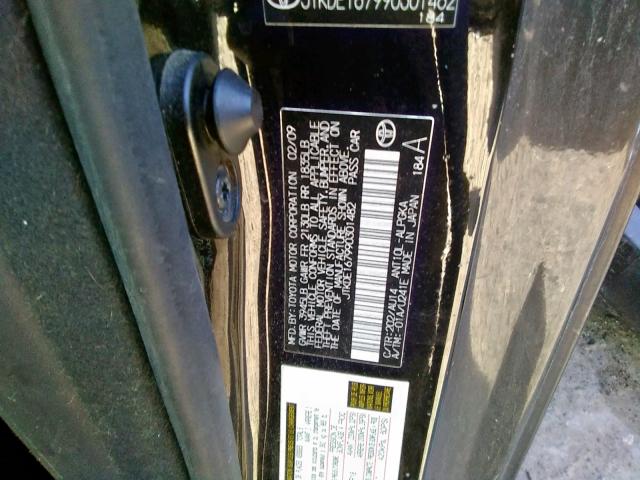 JTKDE167990301482 - 2009 TOYOTA SCION TC შავი ფოტო 10