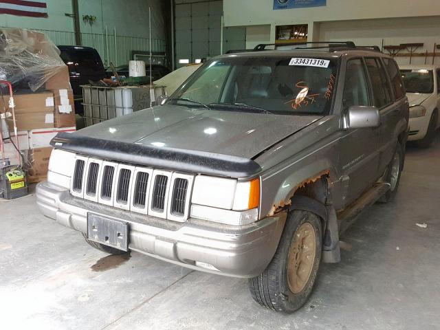 1J4GZ78YXVC556937 - 1997 JEEP GRAND CHER SILVER photo 2