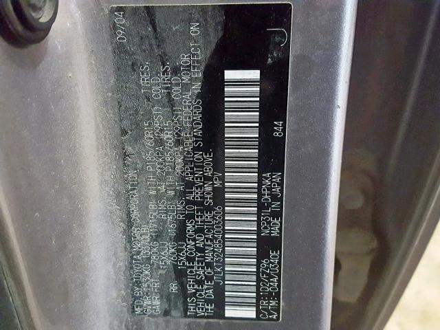 JTLKT324854003606 - 2005 TOYOTA SCION XB 灰色 照片 10