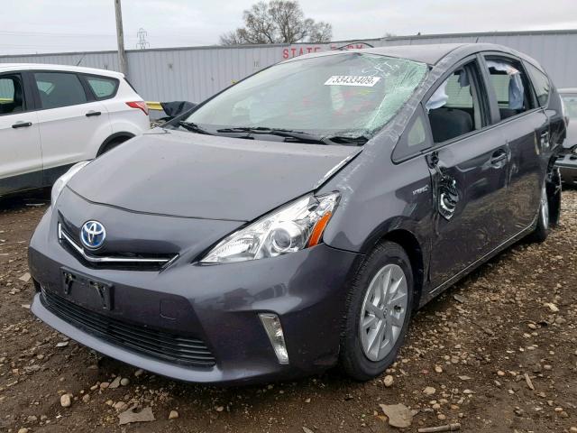 JTDZN3EU5EJ010711 - 2014 TOYOTA PRIUS V GRAY photo 2