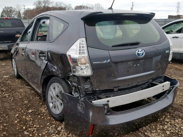 JTDZN3EU5EJ010711 - 2014 TOYOTA PRIUS V GRAY photo 3