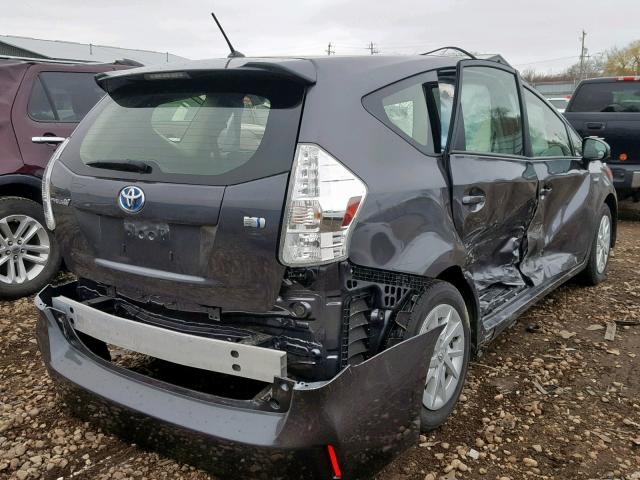 JTDZN3EU5EJ010711 - 2014 TOYOTA PRIUS V GRAY photo 4