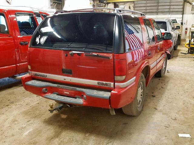 1GKDT13W5W2553033 - 1998 GMC JIMMY RED photo 4