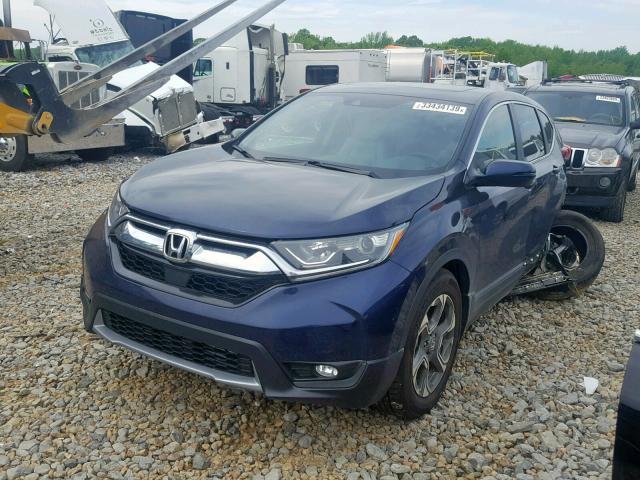 5J6RW1H85JA007926 - 2018 HONDA CR-V EXL BLUE photo 2