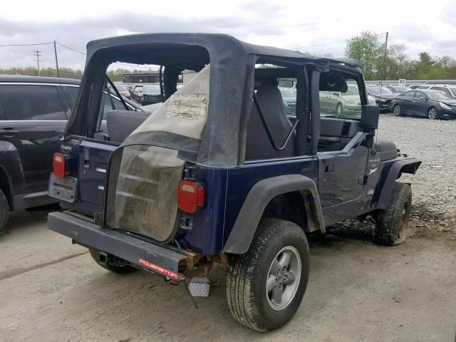 1J4FY19S7VP518841 - 1997 JEEP WRANGLER / BLUE photo 4