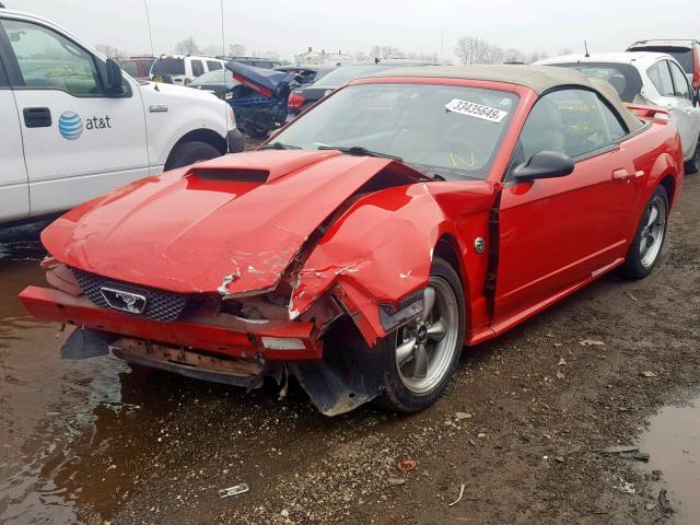 1FAFP45X34F103554 - 2004 FORD MUSTANG GT RED photo 2