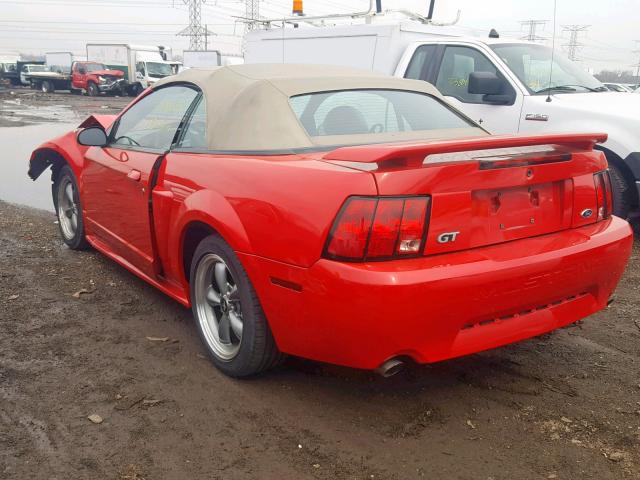 1FAFP45X34F103554 - 2004 FORD MUSTANG GT RED photo 3