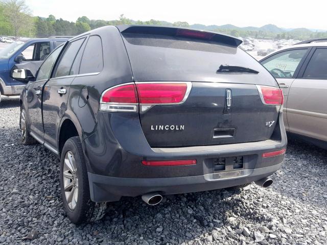 2LMDJ6JK4BBJ00623 - 2011 LINCOLN MKX BLACK photo 3