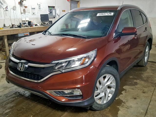 5J6RM4H72FL041851 - 2015 HONDA CR-V EXL BROWN photo 2