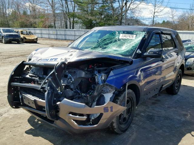 1FM5K8AR0HGA35695 - 2017 FORD EXPLORER P BLUE photo 2