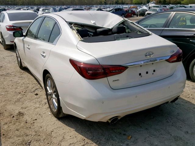 JN1EV7AR6JM431744 - 2018 INFINITI Q50 LUXE WHITE photo 3