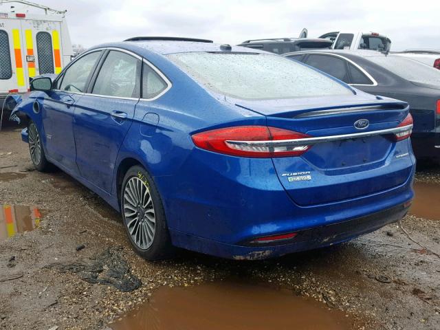 3FA6P0SU7HR151974 - 2017 FORD FUSION TIT BLUE photo 3