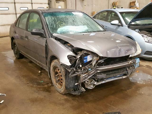 1HGES16325L006655 - 2005 HONDA CIVIC DX V GRAY photo 1