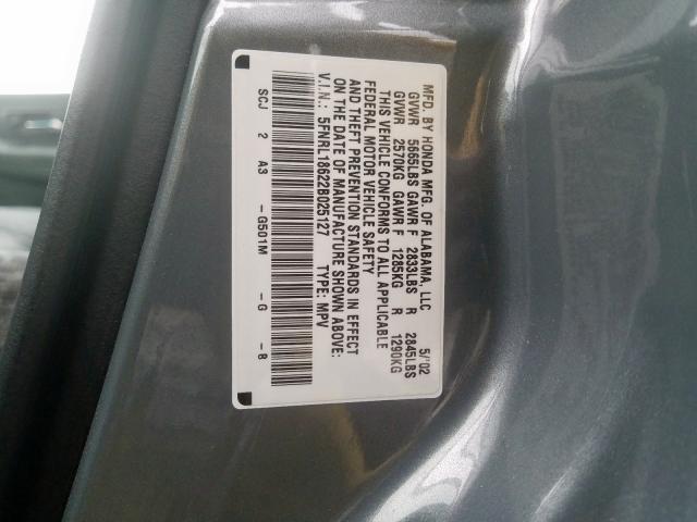 5FNRL18622B025127 - 2002 HONDA ODYSSEY EX  photo 10