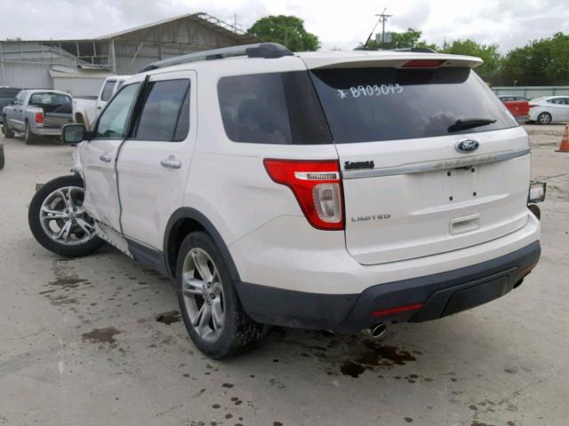 1FMHK7F85BGA94837 - 2011 FORD EXPLORER L WHITE photo 3