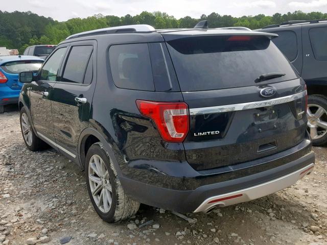 1FM5K7F84GGC24469 - 2016 FORD EXPLORER L BLACK photo 3