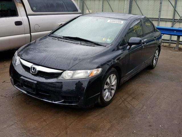 2HGFA16909H325437 - 2009 HONDA CIVIC EXL BLACK photo 2