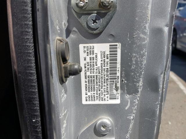 5J6YH1H72BL001004 - 2011 HONDA ELEMENT EX SILVER photo 10