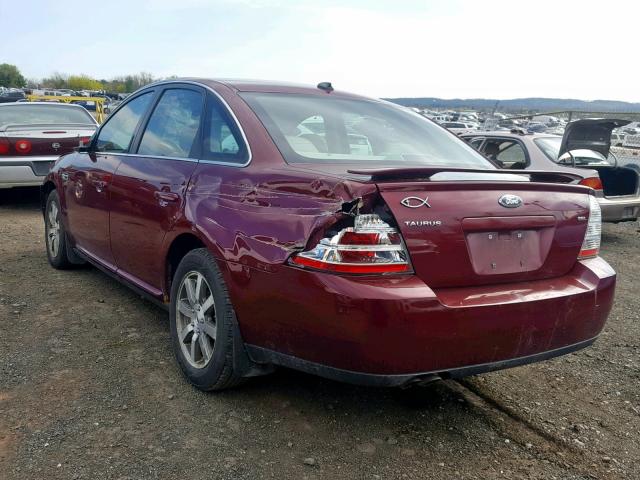 1FAHP24W38G168684 - 2008 FORD TAURUS SEL RED photo 3