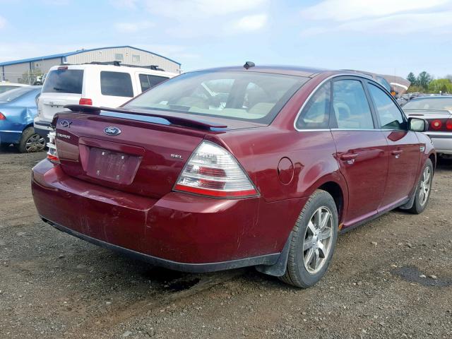 1FAHP24W38G168684 - 2008 FORD TAURUS SEL RED photo 4