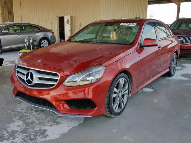 WDDHF5KB2EA999774 - 2014 MERCEDES-BENZ E 350 RED photo 2