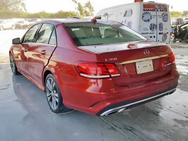 WDDHF5KB2EA999774 - 2014 MERCEDES-BENZ E 350 RED photo 3