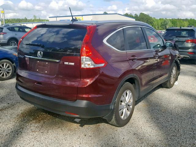 5J6RM3H71CL011827 - 2012 HONDA CR-V EXL BURGUNDY photo 4