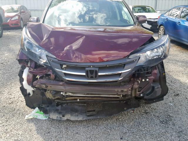 5J6RM3H71CL011827 - 2012 HONDA CR-V EXL BURGUNDY photo 9