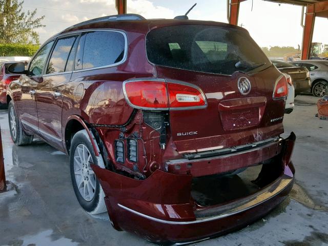 5GAKRBKD0GJ163618 - 2016 BUICK ENCLAVE BURGUNDY photo 3