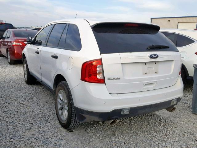 2FMDK3GC6EBB63539 - 2014 FORD EDGE SE WHITE photo 3