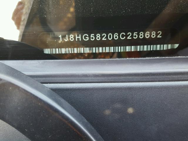 1J8HG58206C258682 - 2006 JEEP COMMANDER BLACK photo 10