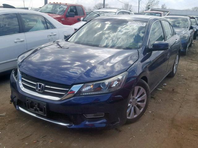 1HGCR2F86DA015129 - 2013 HONDA ACCORD EXL BLUE photo 2