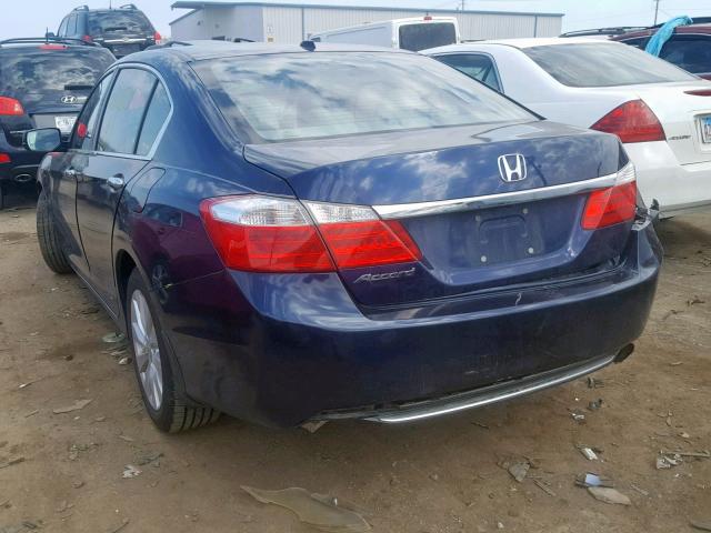 1HGCR2F86DA015129 - 2013 HONDA ACCORD EXL BLUE photo 3