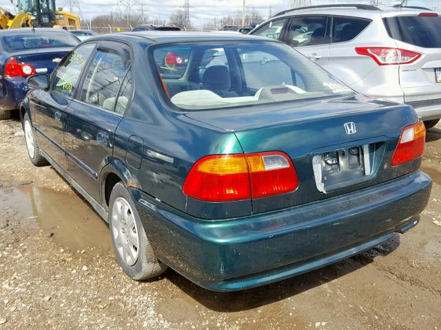 2HGEJ6619XH557647 - 1999 HONDA CIVIC BASE GREEN photo 3