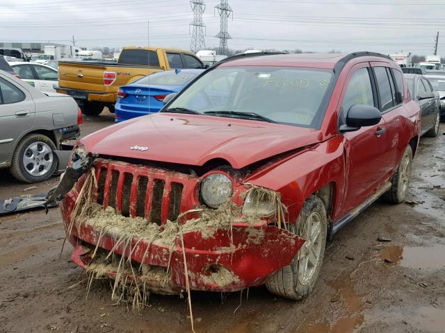 1J8FT47W67D204333 - 2007 JEEP COMPASS RED photo 2