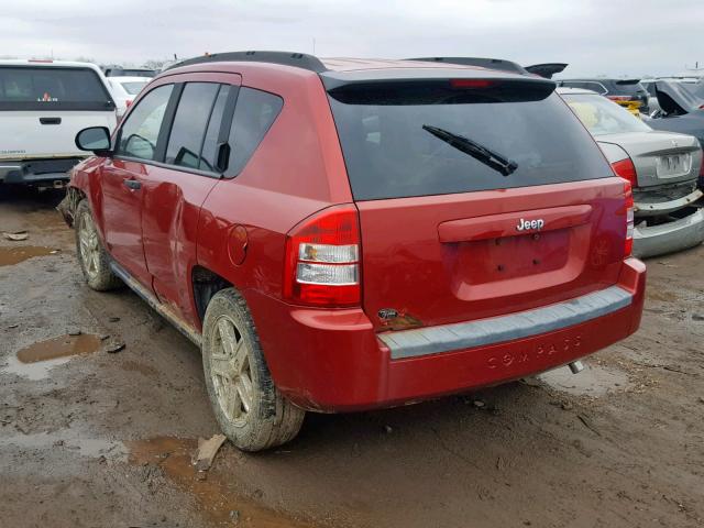 1J8FT47W67D204333 - 2007 JEEP COMPASS RED photo 3