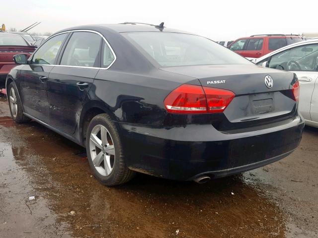 1VWBP7A34DC102246 - 2013 VOLKSWAGEN PASSAT SE BLACK photo 3