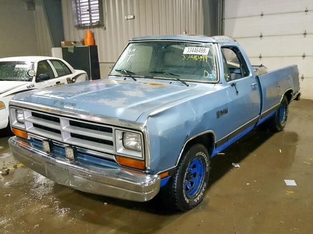 1B7HD14Y2JS696413 - 1988 DODGE D-SERIES D BLUE photo 2