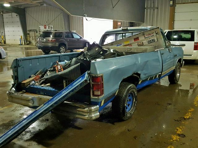 1B7HD14Y2JS696413 - 1988 DODGE D-SERIES D BLUE photo 4