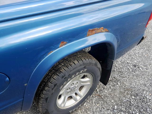 1D7HL12X83S217224 - 2003 DODGE DAKOTA SXT BLUE photo 9