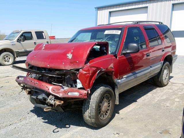 1GKDT13W0T2557969 - 1996 GMC JIMMY RED photo 2