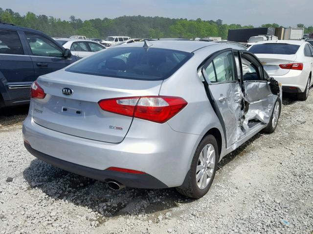 KNAFX4A85F5333319 - 2015 KIA FORTE EX SILVER photo 4