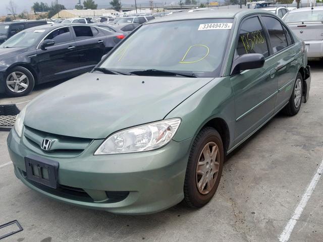 1HGEN26534L000053 - 2004 HONDA CIVIC GX GREEN photo 2