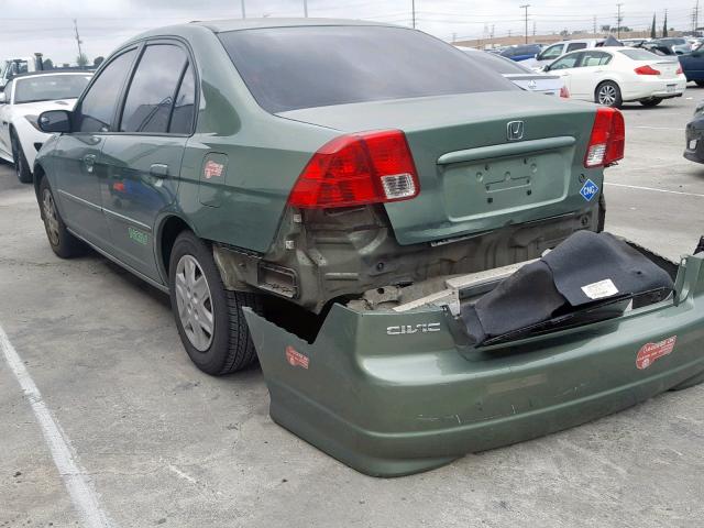 1HGEN26534L000053 - 2004 HONDA CIVIC GX GREEN photo 3