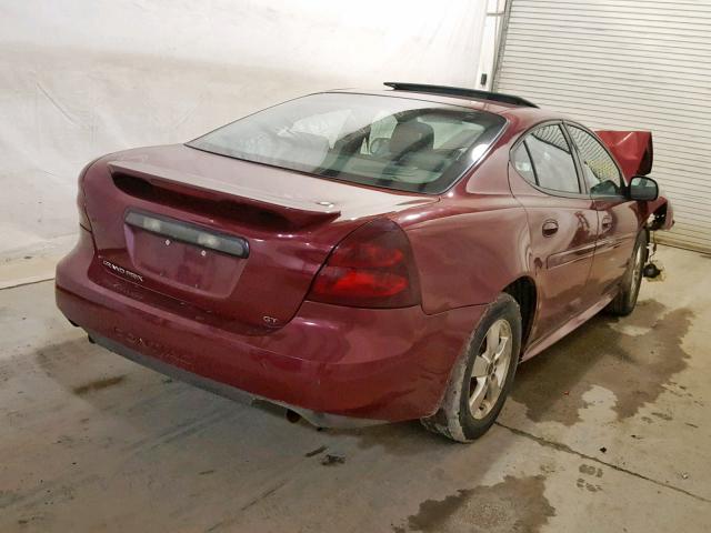 2G2WS522051175848 - 2005 PONTIAC GRAND PRIX RED photo 4