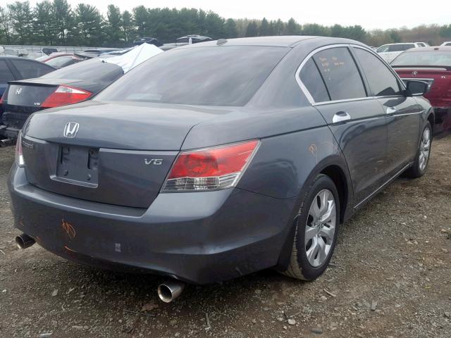 1HGCP36889A010923 - 2009 HONDA ACCORD EXL GRAY photo 4