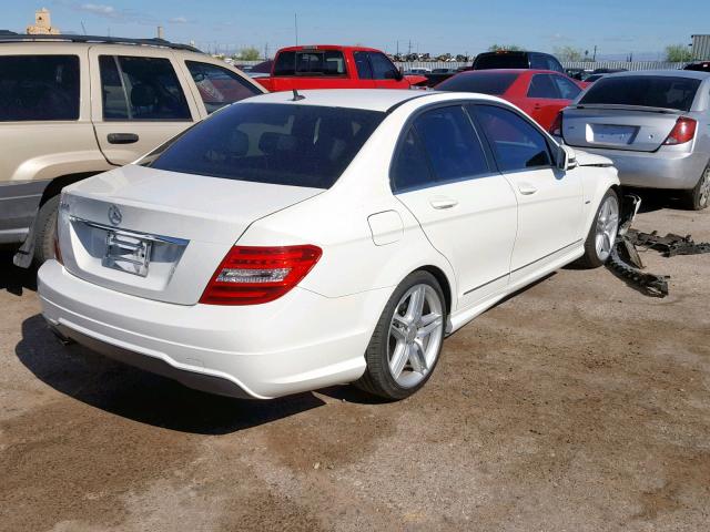 WDDGF4HB7CA660311 - 2012 MERCEDES-BENZ C 250 WHITE photo 4