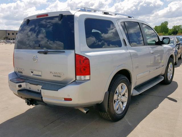 5N1BA0ND6AN607697 - 2010 NISSAN ARMADA SE SILVER photo 4